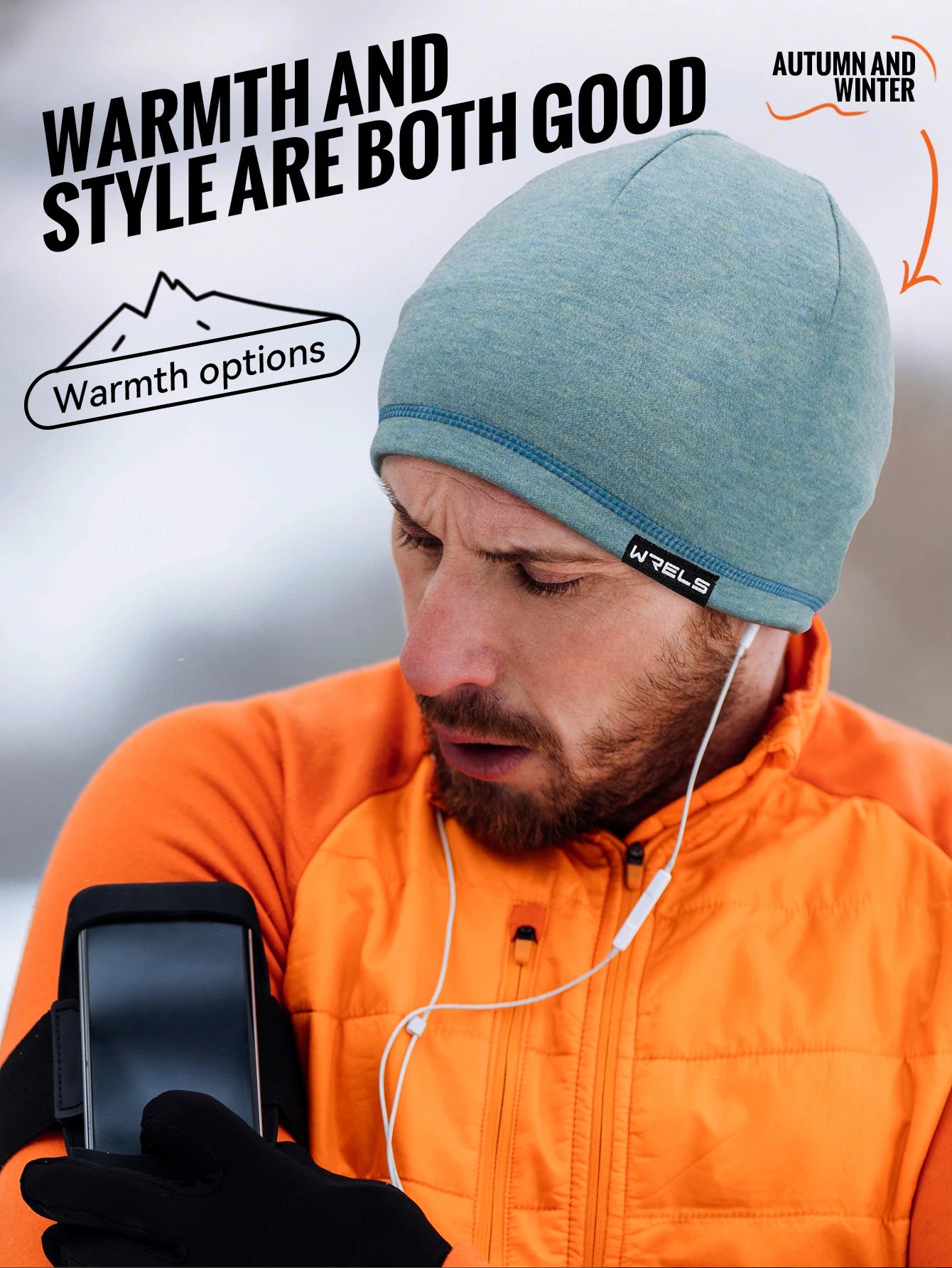 WRELS Skull Cap Fleece Beanie Winter Windproof Breathable Polar Beanie Cap Thick Unisex for Outdoor Exercising Cycling Cap