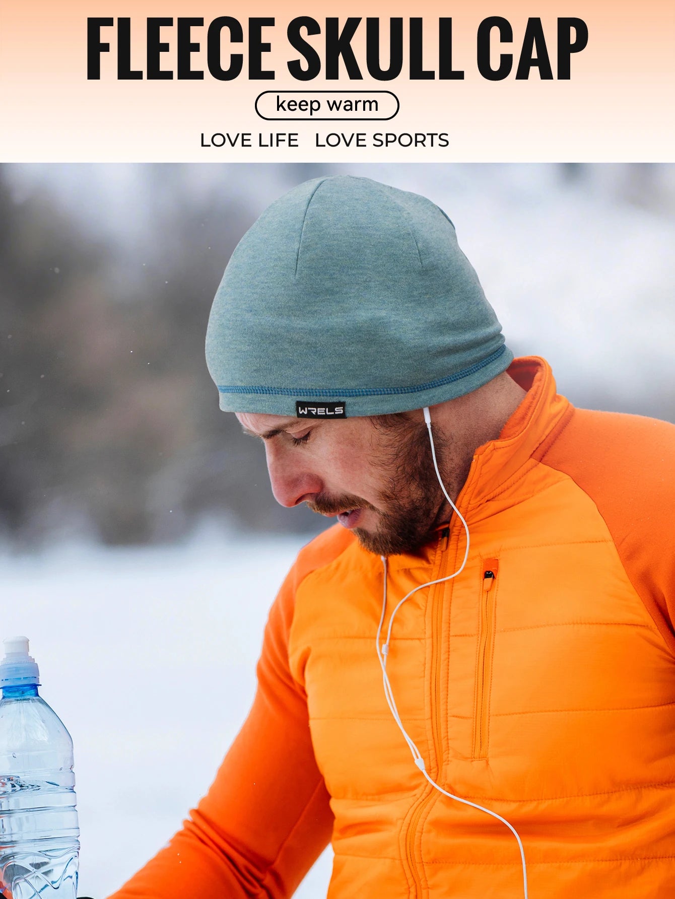 WRELS Skull Cap Fleece Beanie Winter Windproof Breathable Polar Beanie Cap Thick Unisex for Outdoor Exercising Cycling Cap