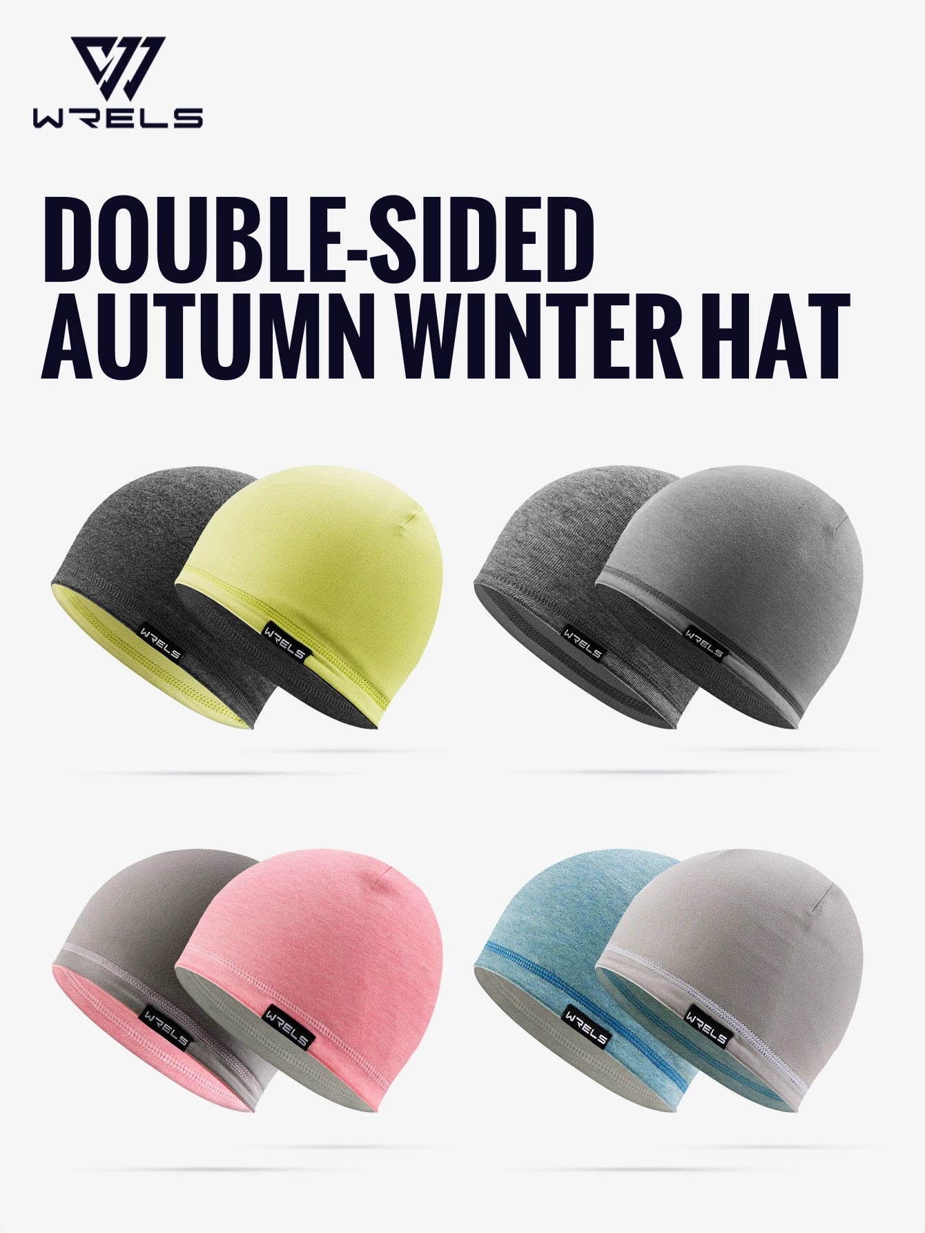 WRELS Skull Cap Fleece Beanie Winter Windproof Breathable Polar Beanie Cap Thick Unisex for Outdoor Exercising Cycling Cap