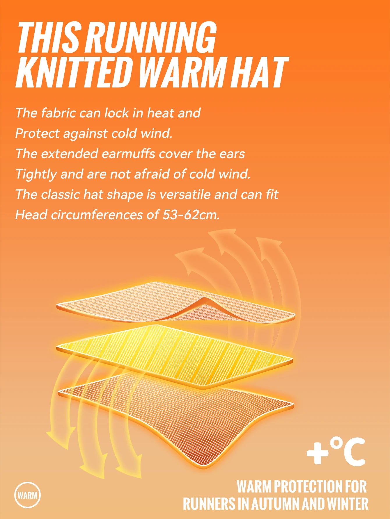 WRELS Warm Beanie Knit Hat Lightweight Fleece Lined Beanie Warm Winter Running Cap Knit Cuffed Cap Outdoor Beanie Cap Sports Hat