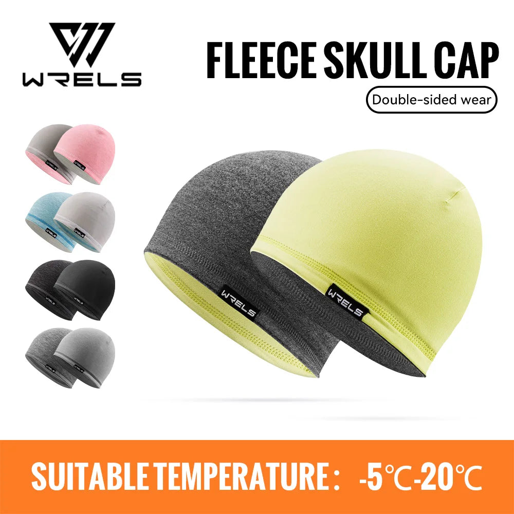 WRELS Skull Cap Fleece Beanie Winter Windproof Breathable Polar Beanie Cap Thick Unisex for Outdoor Exercising Cycling Cap